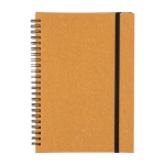 Libreta de piel reciclada con cierre elástico y hojas a rayas A5 color marrón primera vista