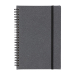 Libreta de piel reciclada con cierre elástico y hojas a rayas A5 color negro primera vista