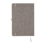 Libreta de cubierta plegable con soporte para móvil hojas a rayas A5 color gris segunda vista