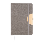 Libreta de cubierta plegable con soporte para móvil hojas a rayas A5 color gris quinta vista