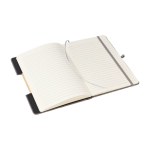 Libreta de cubierta plegable con soporte para móvil hojas a rayas A5 color gris sexta vista