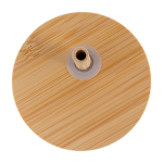 Vaso 450ml de vidrio con funda de corcho y tapa y pajita de bambú color marrón quinta vista