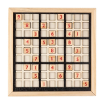 Juego sudoku de madera con 99 fichas para detalle de empresa color marrón cuarta vista
