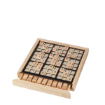 Juego sudoku de madera con 99 fichas para detalle de empresa color marrón vista de impresión