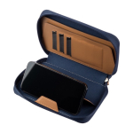 Bolsa de viaje de RPET con varios compartimientos para almacenar color azul segunda vista