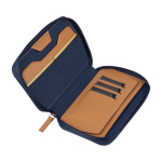 Bolsa de viaje de RPET con varios compartimientos para almacenar color azul sexta vista