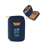 Bolsa de viaje de RPET con varios compartimientos para almacenar color azul vista de impresión