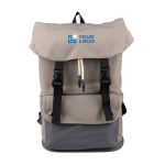 Mochila tricolor para portátil con cierre de hebilla y cordón 15'' color marrón grisáceo vista de impresión