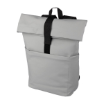 Mochila de PU para portátil con bolsillo frontal y lateral 15'' color gris cuarta vista