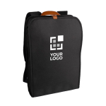 Mochila para portátil impermeable con asa y tira magnética de PU 15'' color negro vista de impresión