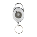 Llavero de ABS reciclado y zinc con cordón y mosquetón sujetador color blanco