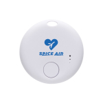 Buscador de artículos de plástico reciclado compatible con Apple color blanco vista con logo