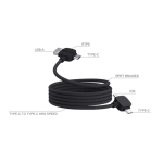 Cable de carga magnético antienredos de 120 cm con 4 puertos color negro tercera vista