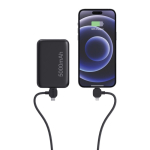 Cable de carga magnético antienredos de 120 cm con 4 puertos color negro cuarta vista