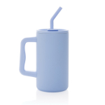 Taza térmica elegante de acero inoxidable reciclado 800ml color azul claro cuarta vista