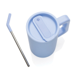 Taza térmica elegante de acero inoxidable reciclado 800ml color azul claro octava vista