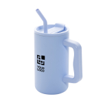 Taza térmica elegante de acero inoxidable reciclado 800ml color azul claro vista de impresión