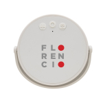 Lámpara de mesa de plástico reciclado con 3 modos de brillo IPX4 color gris vista con logo