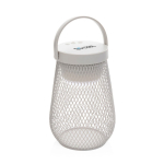 Lámpara de mesa de plástico reciclado con 3 modos de brillo IPX4 color gris vista de impresión