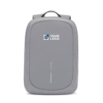 Mochila antirrobo de RPET impermeable con protección RFID 16” color gris vista de impresión