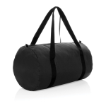 Bolsa deportiva plegable de RPET con bolsita para guardarla color negro