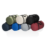 Bolsa deportiva plegable de RPET con bolsita para guardarla color negro vista general