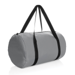 Bolsa deportiva plegable de RPET con bolsita para guardarla color gris