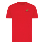 Camiseta unisex en algodón regular fit para promociones 180 g/m2 Iqoniq color rojo vista con logo