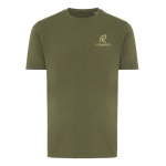 Camiseta unisex en algodón regular fit para promociones 180 g/m2 Iqoniq color caqui vista con logo