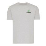 Camiseta unisex en algodón regular fit para promociones 180 g/m2 Iqoniq color gris claro vista con logo