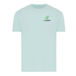 Camiseta unisex en algodón regular fit para promociones 180 g/m2 Iqoniq color verde menta vista con logo