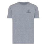 Camiseta unisex en algodón regular fit para promociones 180 g/m2 Iqoniq color gris claro jaspeado vista con logo