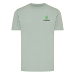 Camiseta unisex en algodón regular fit para promociones 180 g/m2 Iqoniq color verde oliva vista con logo