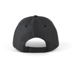 Gorra de RPET de 6 paneles con cierre de hebilla ajustable 85 g/m2 color negro cuarta vista