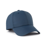Gorra de RPET de 6 paneles con cierre de hebilla ajustable 85 g/m2 color azul marino