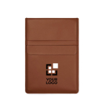 Funda para portátil de cuero sintético y poliéster con cierre 16” color marrón vista de impresión