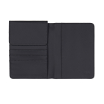 Funda de pasaporte y tarjetas de cuero sintético con protección RFID color negro segunda vista