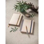 Libreta de caña de azúcar con tapa dura y A5 hojas a rayas vista bodegón