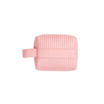 Bolso de mano de materiales reciclados forrado con asa lateral color rosa claro primera vista