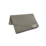 Fular de poliéster reciclado de RPET con parche personalizable color gris claro primera vista