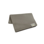 Fular de poliéster reciclado de RPET con parche personalizable color gris claro imagen con logo