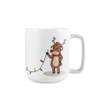 Taza de cerámica con estampado navideño con capacidad hasta 330ml color blanco primera vista
