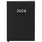 Agenda de tapa rígida de PU con vista diaria en inglés y español A5 color negro primera vista