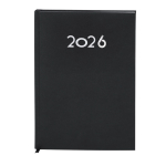 Agenda de tapa rígida de PU con vista diaria en inglés y español B5 color negro primera vista