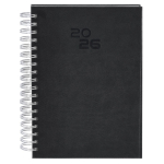 Agenda de anillas en el lateral con vista diaria en inglés y español B5 color negro primera vista