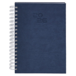Agenda de anillas en el lateral con vista diaria en inglés y español B5 color azul marino primera vista