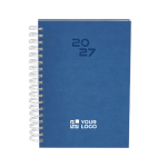 Agenda con logo de anillas con vista diaria en inglés y español B5 vista principal