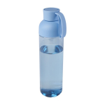 Botella de plástico reciclado con una cómoda asa de silicona 600ml color azul claro