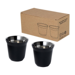 Juego de tazas de café espresso de acero inoxidable de 80ml color negro