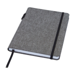 Libreta con tapa de tejido RPET con portabolígrafos A5 hojas a rayas